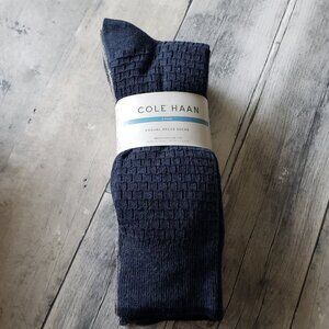 NWT - 6-pair Cole Haan Men's Dress Sock (2) Blue, (2) Dark Gray, (2) Light Gray